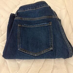 Quince Women's wide leg straight Blue Jeans 24 in seem 31” waist